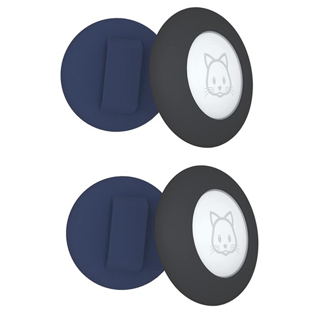 Soporte para Collar de , para Air Tag Collar Holder Compatible con GPS Tracker, Paquete de 4 Fundas Negro Y Azul