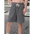 thumbnail image 4 of SUNSIOM Men Loose Joggers Shorts Casual Solid Color Ripped Drawstring Cargo Shorts with Pockets for Summer Streetwear, 4 of 6