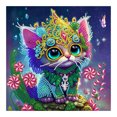 thumbnail image 1 of Pintura de diamante 5D DIY Kit de gato de taladro en forma especial parcial Decoración para el hogar (YXC604) FLhrweasw Nuevo, 1 of 9