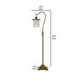 thumbnail image 5 of 60 Inch Metal Downbridge Design Floor Lamp with Caged Shade, Antique Brass- Saltoro Sherpi, 5 of 5