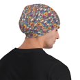 thumbnail image 5 of Xecao Skull sunflower daisy Print Beanie Knitted Hat for Men Women, Winter Fashion Knit Cuffed Caps Unisex, 5 of 7