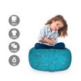 thumbnail image 2 of Scallop Storage Toy Bag Chair, Continuous Underwater Creatures Pattern Shells Starfish, Stuffed Animal Organizer Washable Bag, Large Size, Sea Blue Dark Seafoam, by Ambesonne, 2 of 3