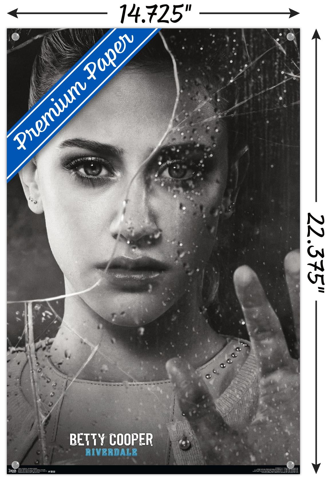 Riverdale - Shattered Betty Wall Poster with Push Pins, 14.725" x 22.375"