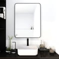 thumbnail image 1 of 24 x 32 Inch Bathroom Mirror Black Aluminum Frame, 1 of 3