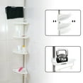 thumbnail image 5 of Corner Shower Caddy Tension Pole- 4-Tier Adjustable Metal Bathroom Shower Rrganizer- 3.5-10FT,White, 5 of 12