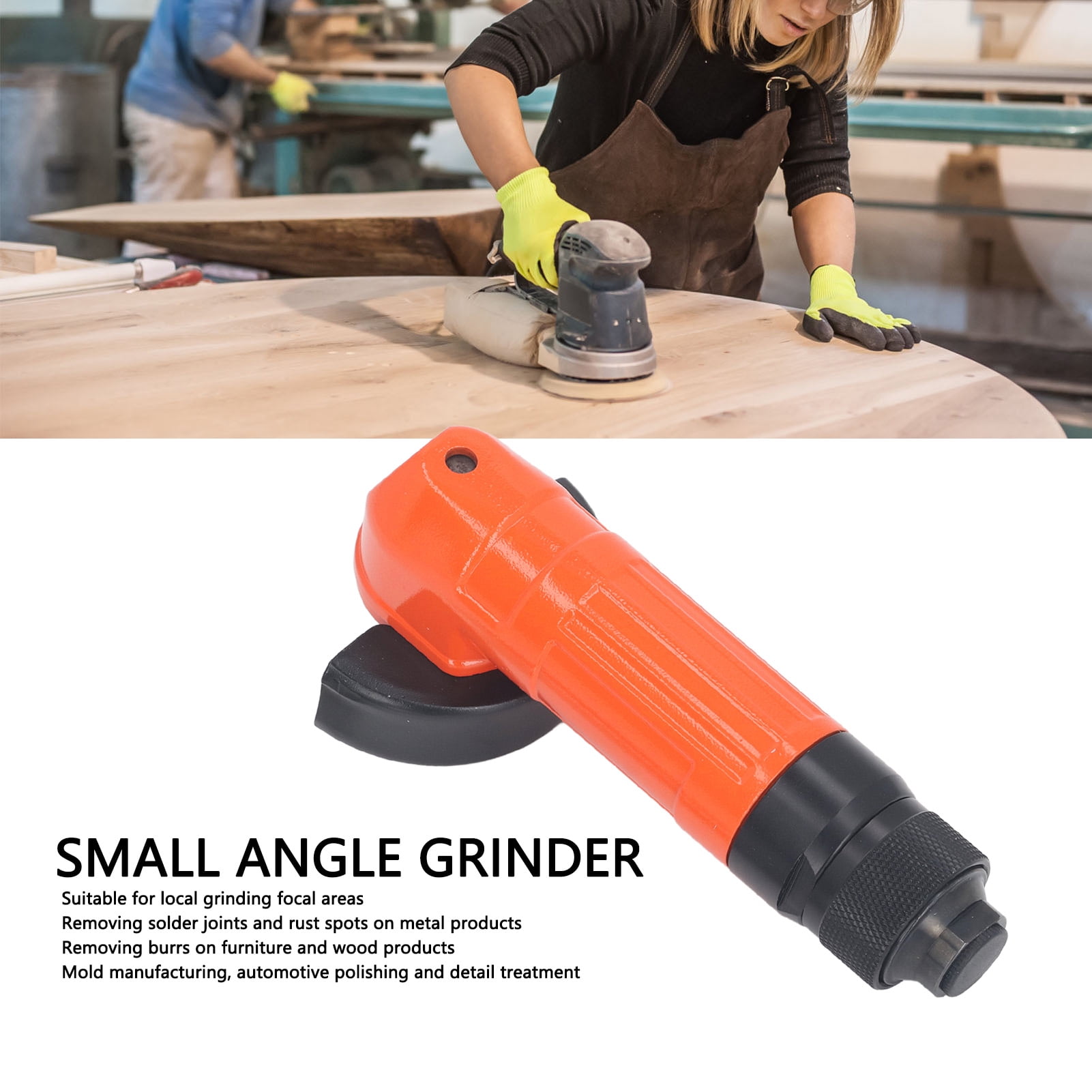 Riousery 2-Inch Air Angle Grinder Tool, Pneumatic Polisher and Grinding Machine for Metalworking, Deburring, Chamfering, and Polishing, Cordless Compact Design, 15000 RPM (2 Inches / 5.08 cm)