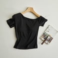 thumbnail image 2 of Tnhcen Women's One Shoulder Top with Built in Bra Summer Cotton Sleepwear Sleeveless Cami Loungewear Ruffle Top for Women S-XL, 2 of 6