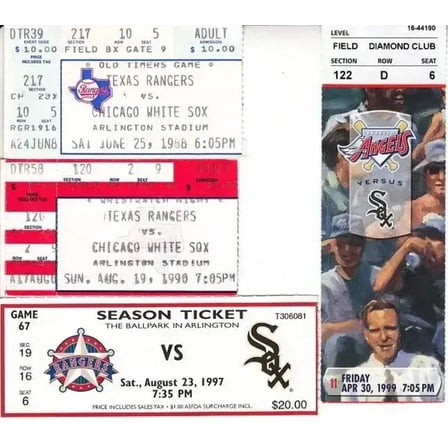 White Sox 4 vintage road game ticket stubs (Frank Thomas)