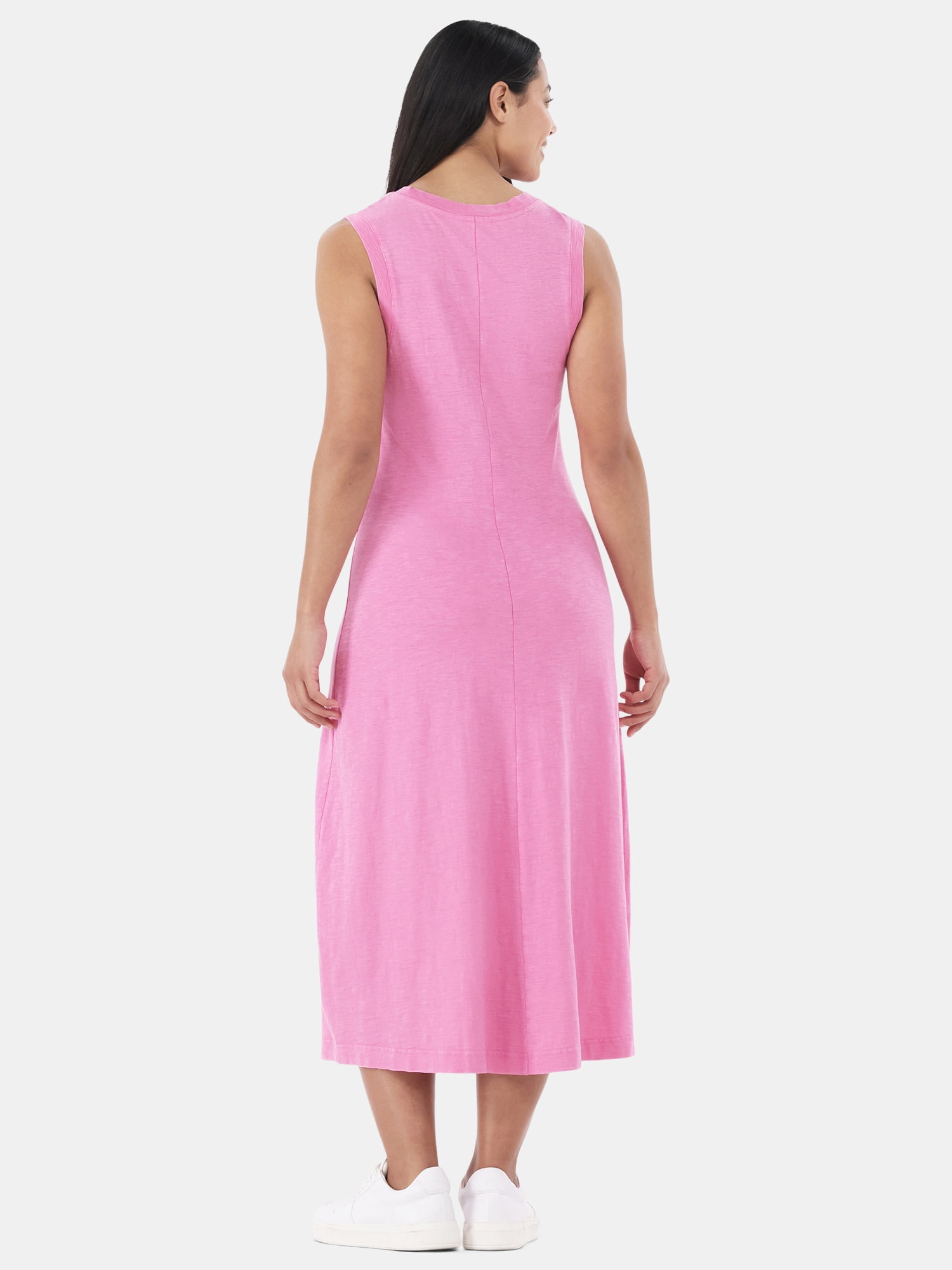 Time and Tru Women's and Women's Plus Slub Cotton Tank Midi Dress, Sizes XS-XXXL