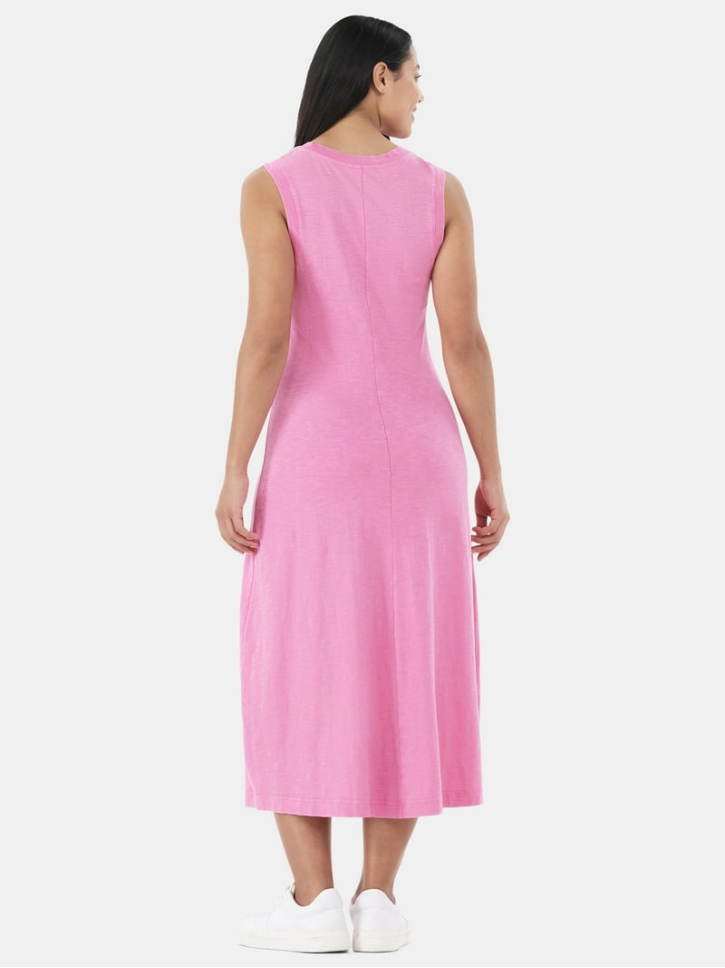 Time and Tru Women's and Women's Plus Slub Cotton Tank Midi Dress, Sizes  XS-XXXL - Walmart.com