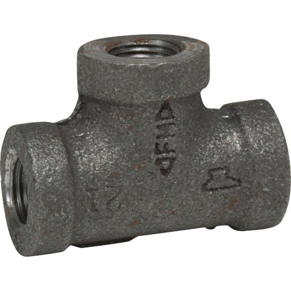 Anvil 8700120705, Malleable Iron Pipe Fitting, Tee, 2" NPT Female, Black Finish