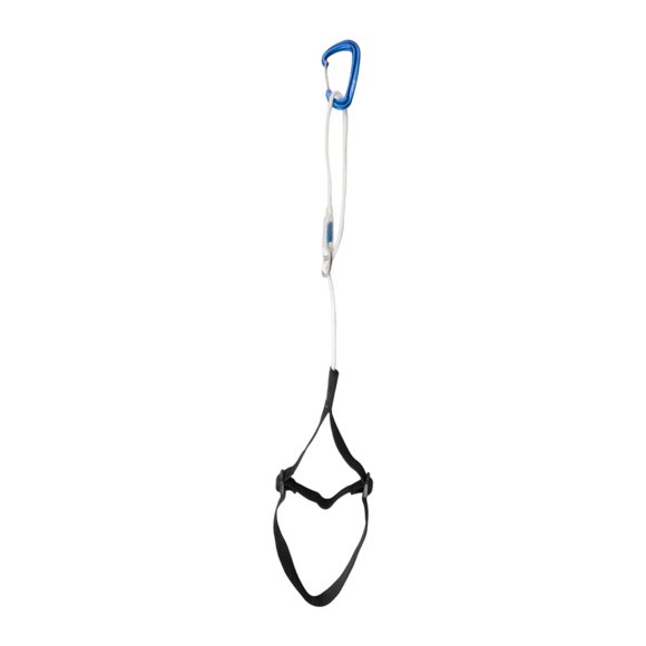 Almencla Climbing Ascender Sling Foot Loop with Carabiner Equipment,Outdoor Adjustable Rope Ascending for Mountaineering Tree Climbing Blue Carabiner