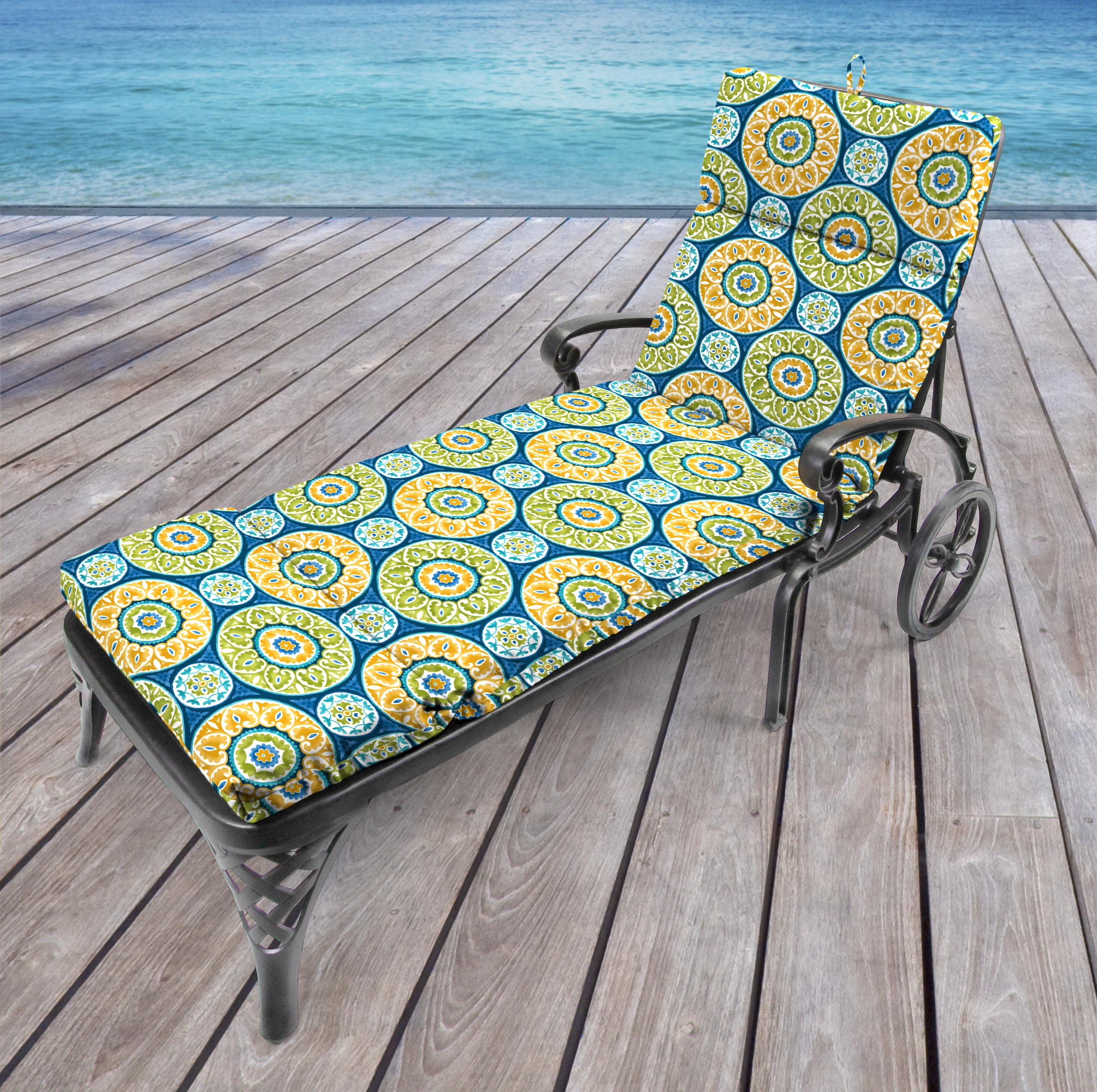 Jordan Manufacturing Tabea Outdoor Chaise Lounge Cushion, Sunblue, 72"L