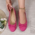 thumbnail image 6 of ZunFeo Womens Ballet Flats Hot Pink Velvet Slip On Loafers Comfortable Casual Shoes with Bow Round Toe,Size 9, 6 of 7