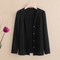 thumbnail image 2 of Elvqul Womens Plus Size Cardigans Button Down Black Sweaters Lightweight Loose Long Sleeve Fall Solid Color Coats for Ladies Casual, 2 of 8