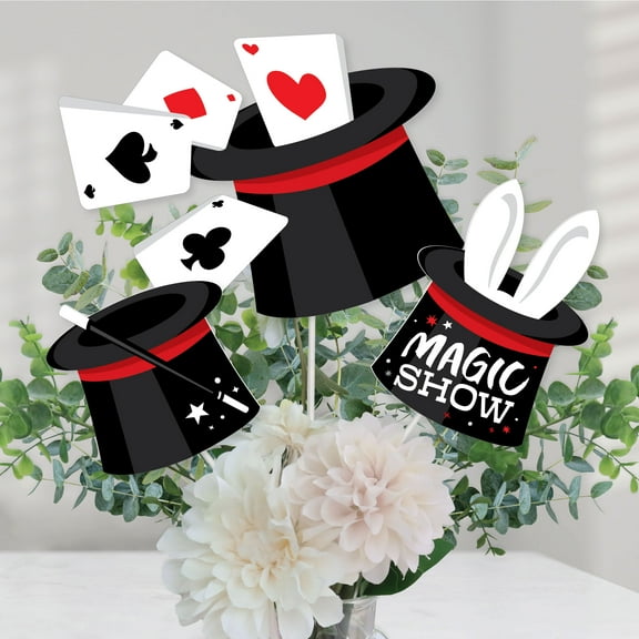 Big Dot of Happiness Ta-Da, Magic Show - Magical Birthday Party Centerpiece Sticks - Table Toppers - Set of 15