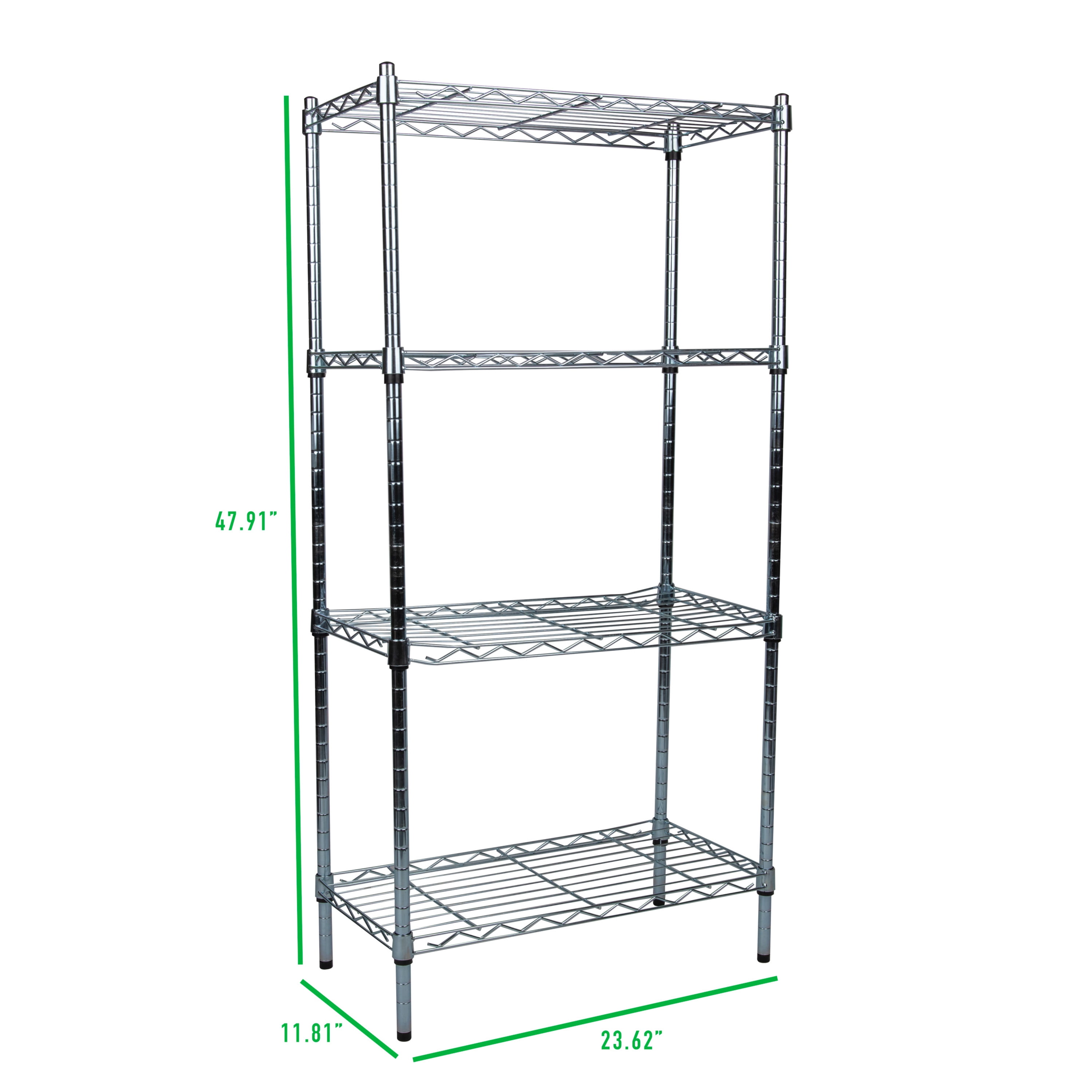 Mind Reader Alloy Collection, Adjustable 4-Tier Industrial Storage She –  Mindreaderstore