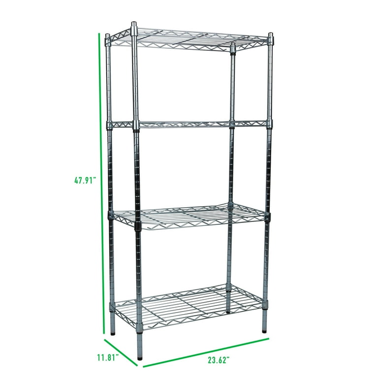 Mind Reader Adjustable Storage Rack 4 Tier Industrial Shelving