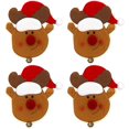 thumbnail image 1 of Juego de 4 bolsas navideñas para cuchillos, tenedores y cubiertos, soporte para cubiertos navideños, bolsas de almacenamiento para cubiertos, decoración navideña (alce-grande), 1 of 5