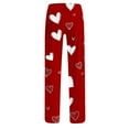 thumbnail image 3 of BLTIBY Women Valentine's Day Pajama Pant Spring Autumn Love Printed Comfy Lounge Wide Leg Fashion Casual Stretch Palazzo Pj Bottoms Trousers with Pockets 2025 Red L, 3 of 4