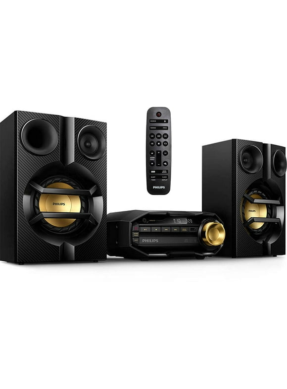 Philips Bluetooth USB Stereo System with CD Player, MP3 Player, Remote Control Wireless Boombox, FX10