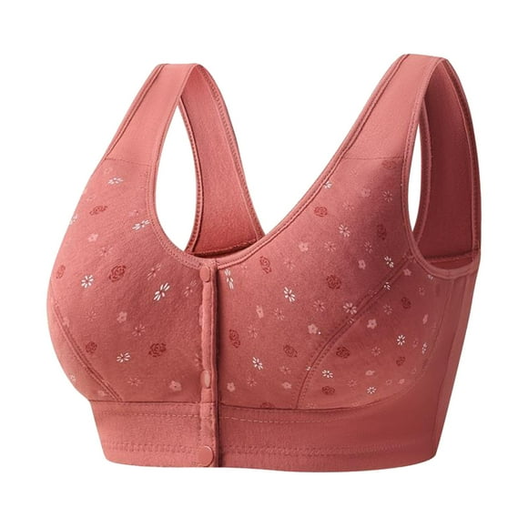 Liquidation! DondPO Soutiens-Gorge pour Femmes Sans Anneau Fermeture avant Soutien-Gorge Dos Nageur Grande Taille Sans Couture Non Doublé pour Forte Poitrine Soutiens-Gorge Rehausseur Multicolore 44