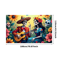 thumbnail image 3 of Floral Design Day of the Dead Skeleton Banner Cultural Theme Celebration Decor for Festival Party Decoration Event, 3 of 7