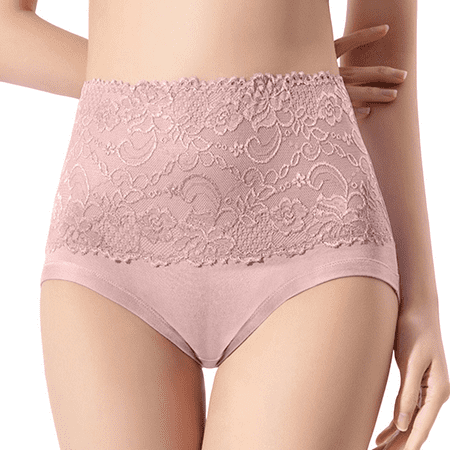 Fulorrnie Underwear for Women Plus Size High Waist Seamless Panty Cute Briefs Comfort Panties  Pink  XXXXXL