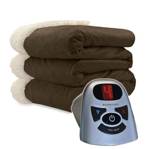 Biddeford Micro Mink and Sherpa Electric Heated Blanket Assorted Sizes Colors 