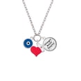 thumbnail image 2 of Delight Jewelry Silvertone Blue Evil Eye Good Luck - Red Heart Nurse Strong Zoe Necklace, 2 of 4