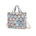 thumbnail image 7 of FORMRS Womens Corduroy Tote Bag Crossbody Shoulder Handbag with Pocket, Blue Shimmering Pattern, 7 of 7