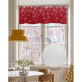 thumbnail image 4 of Red Christmas Snowflake Linen Curtain Valance for Bedroom/Bathroom/Kitchen/Office/Living/Dining Room Window,Winter Snowflake Xmas Rod Pocket Topper Decorative Cafe Drapes Panel 60"x18", 4 of 6