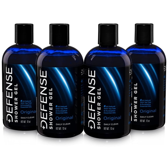 Defense Soap Tea Tree Body Wash Shower Gel 12 Oz (4 Pack)