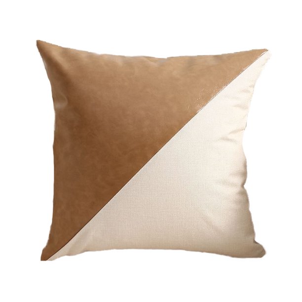 Funda de almohada con costuras de PU, funda de almohada moderna y sencilla para el viento, funda de almohada para sofá y coche para el hogar