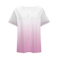 thumbnail image 4 of TQWQT Womens Plus Size Tops Summer Casual Cute Tee Shirt Short Sleeve V Neck Gradient Graphic T-Shirt 4x-5x Tunic Tops with Pocket Pink 4XL, 4 of 5
