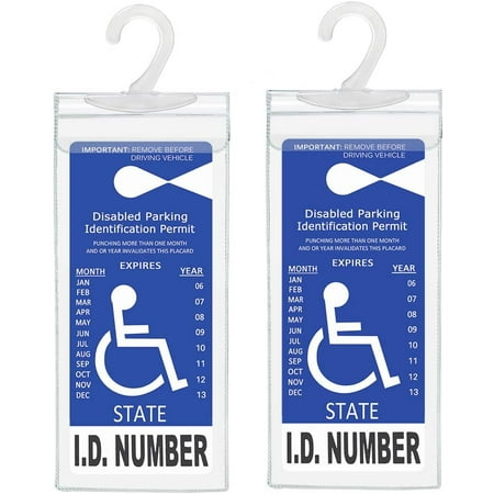 

2 Pack Parking Placard Holder Ultra Transparent Disabled Parking Permit Placard Protective Holder Cover with Large Hanger