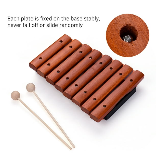 Instrument de musique Xylophone en bois à 8 notes Comprend 2