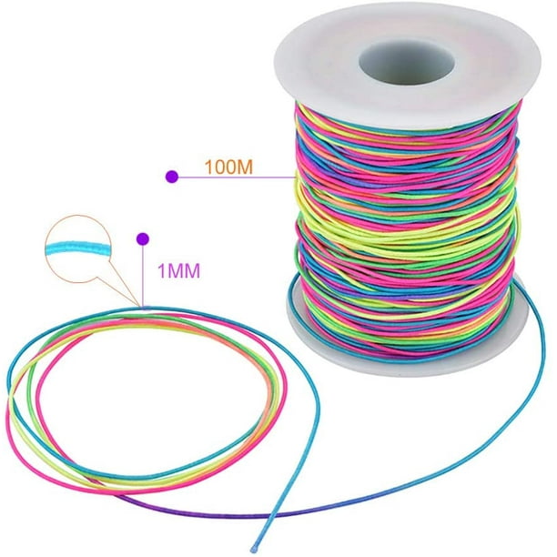 Cpdd 1mm Rainbow Elastic Cord Beading Thread Stretch String For Bracelet Making 109 Yard Rainbow - Other 2.36 X 2.36 X 2.36 Inches