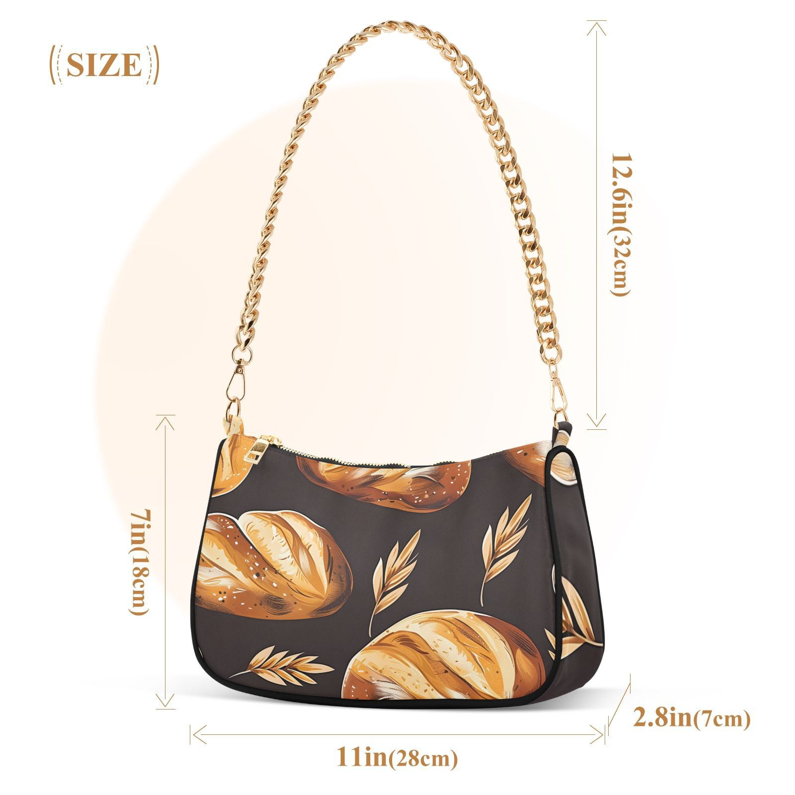Breads WheatsWomen Small Shoulder Bag Crossbody Tote Hobo Bags Purse Clutch Handbags with Chain Strap for Women