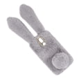 thumbnail image 2 of Plush Phone Cover Rabbit Ear Four Seasons All-Match Warm Rhinestone Camera Frame TPU Phone Case Phone Shell Compatible with LG K40 (Light Gray), 2 of 6