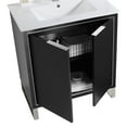 thumbnail image 4 of Fine Fixtures Opulence Collection 30 in. W x 18 in. D x 33 in. H Bathroom Vanity in Black Matte with White Ceramic Sink - Chrome hardware, 4 of 9