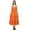 Orange, variant on Bimba Women's Sundress Long Maxi Drawstring Waist Spaghetti Strap Dresses