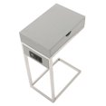 thumbnail image 4 of Phoenix End Tables Grey And Chrome 2 USB Charging Ports 2 Outlets Power Plug, 4 of 7