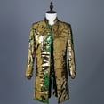 thumbnail image 5 of oqasdz Mens Suit Jacket Prom Party Suit Fashion Sequin Slim Fit Long Sleeve Youth Lapel Performance Suit Coat Top,Size 2X, 5 of 5