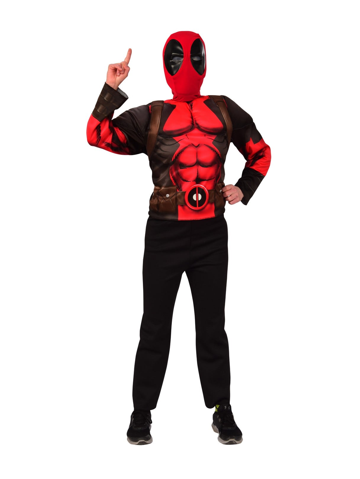 Adult Deluxe Deadpool Mask & Costume Top Set