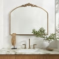 thumbnail image 4 of PERFNIQUE Vintage Mirror, 36" X 30" Arched Antique Baroque Wall Mirror, Gold Traditional Wall Decor, Ornate Wall Decor Anthro Look Alike Mirror for Bathroom Living Room Fireplace Entryway Hallway, 4 of 8
