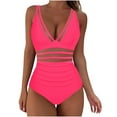 thumbnail image 2 of Youyipin womens fashion Tummy Control Swimsuits Mesh Sexy One Piece Bathing Suits Slimming V Neck Swimwear bathing suit for women, 2 of 4
