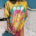 thumbnail image 2 of USSUMA Plus Womens Tops Dressy Casual Crewneck Short Sleeve Women's Shirts and Blouses Tie Dye T-Shirts for Women Trendy Vintage Oversized Floral Graphic Tunic Top Summer Beach, 2 of 8