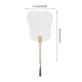 thumbnail image 2 of Unique Bargains Folding Fan 1 Pcs White Long Handle Round Xuan Paper Palm-Leaf, 2 of 5
