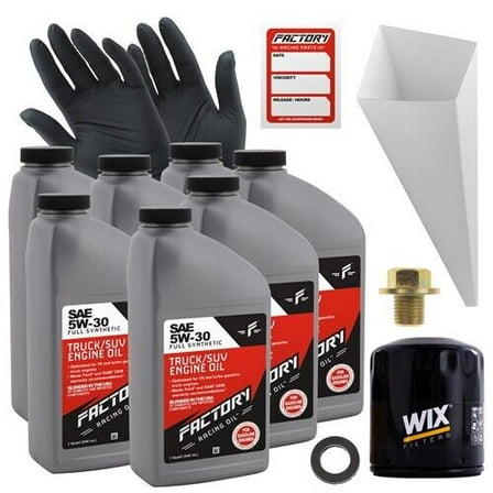 Factory Racing Parts Oil Change Kit Compatible with Lexus GX470 4.7L 2003-2009 5W-30 Full Synthetic Oil - 7 Quarts